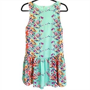 Tobi Floral Print Mini Dress Mint Green Sleeveless Vacation Spring Size Small